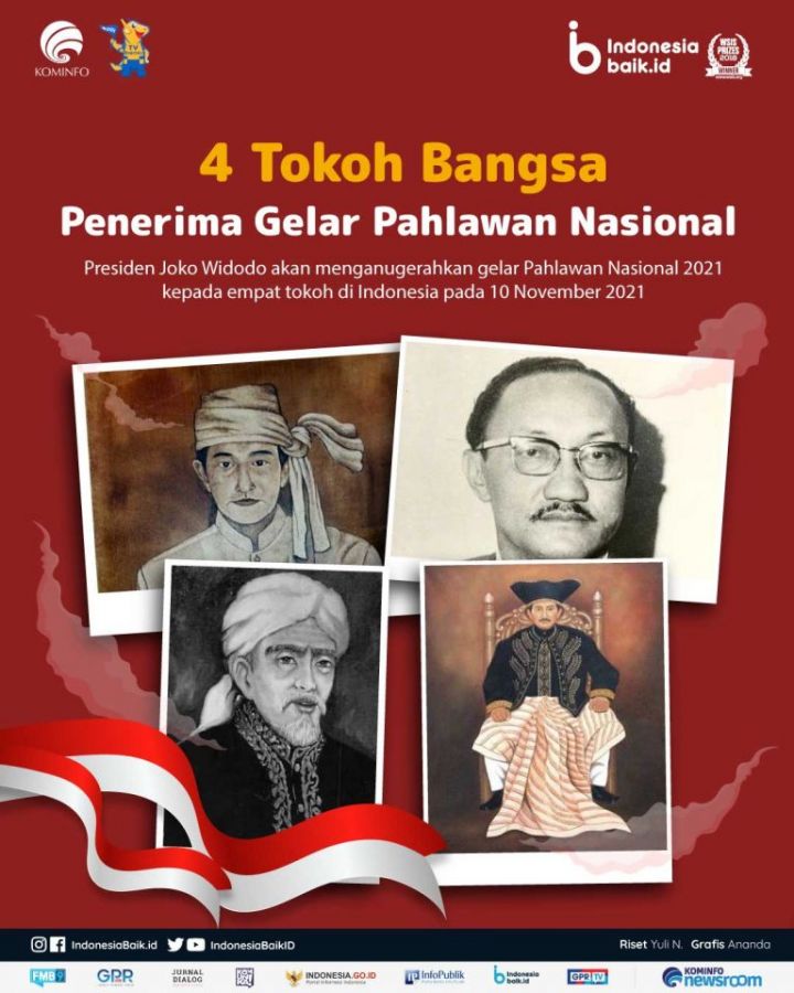 4 Tokoh Bangsa Terima Gelar Pahlawan Nasional Hari Ini