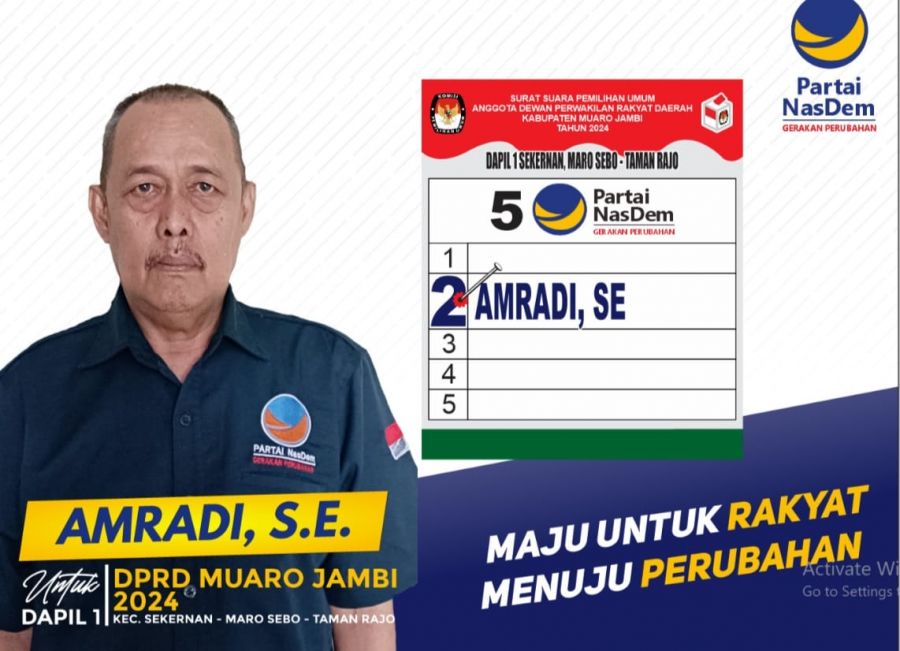 Amradi Calon Legislatif Dapil Satu Muaro Jambi, Ini Komentarnya