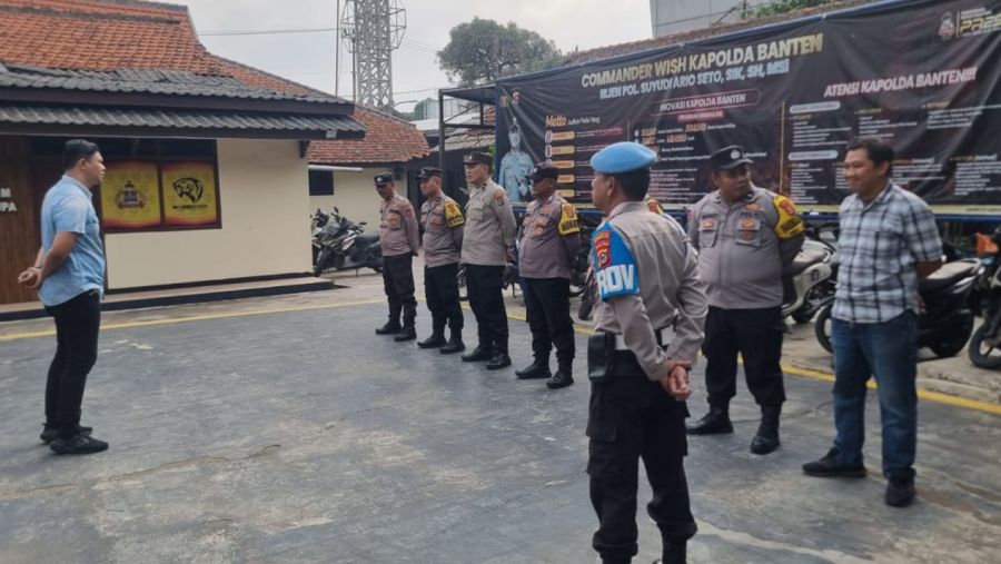 Apel Pagi Personil Piket Fungsi Polsek Cikupa, Kanit Reskrim IPDA Syaiful Rusdiansyah Pimpin Langsun