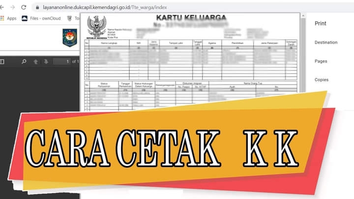 Cara Cetak KK dan Dokumen Data Kependudukan Lainnya Cukup dari Rumah