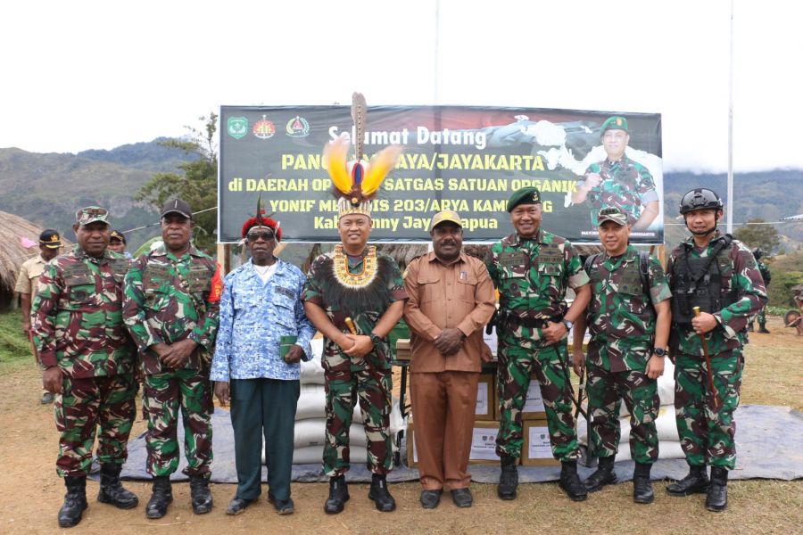 Dandim 1702/JWY Bersama Forkopimda Sambut Kunjungan Pangdam Jaya di Kabupaten Lanny Jaya