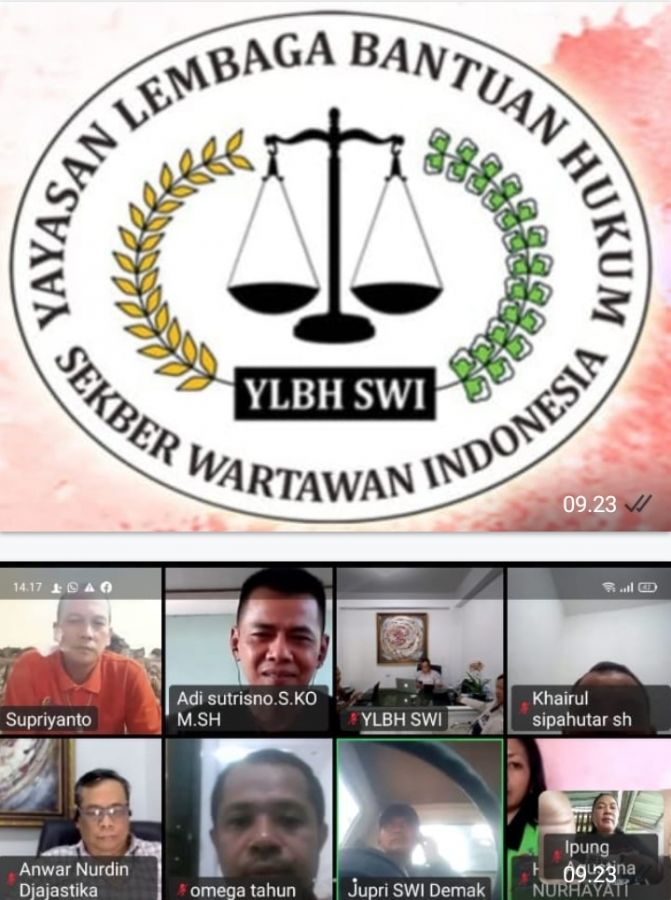 DPP SWI Melalui YLBH Menggelar Webinar Pengantar Diklat Paralegal 
