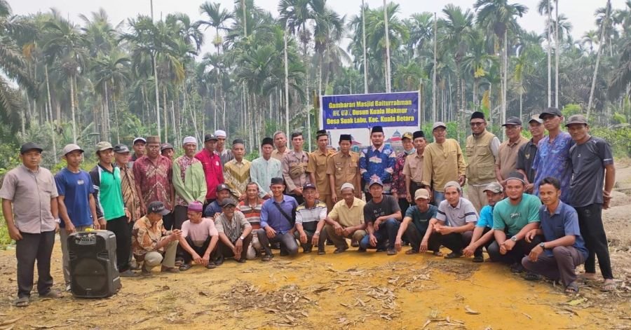 Dukung Pembangunan Masjid Baiturrahman, FKUB dan Camat Kuala Betara Tinjau Lokasi