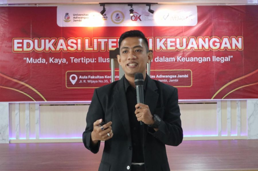 Duta Literasi KeuanganOJK M. Arjun, Edukasi Mahasiswa Universitas Adiwangsa Jambi Bersama OJK