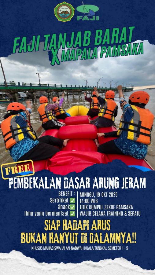 FAJI Tanjab Barat dan MAPALA Pamsaka Tanamkan Nilai Islami Lewat Arung Jeram