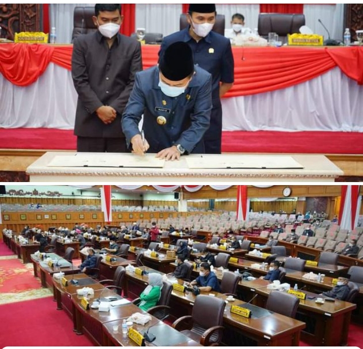 Gubernur Bersama Pimpinan DPRD Teken MOU Rancangan KUPA PPAS APBD Perubahan Tahun 2021