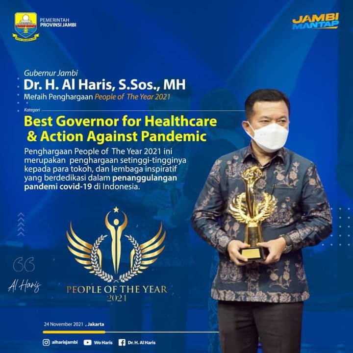 Gubernur Jambi Al Haris Raih Penghargaan People Of The Year 2021