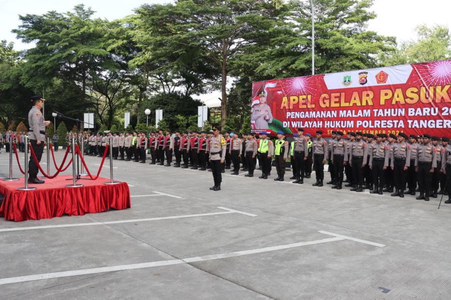 Kapolresta Tangerang Pimpin Apel Gelar Pengamanan Tahun Baru 2025