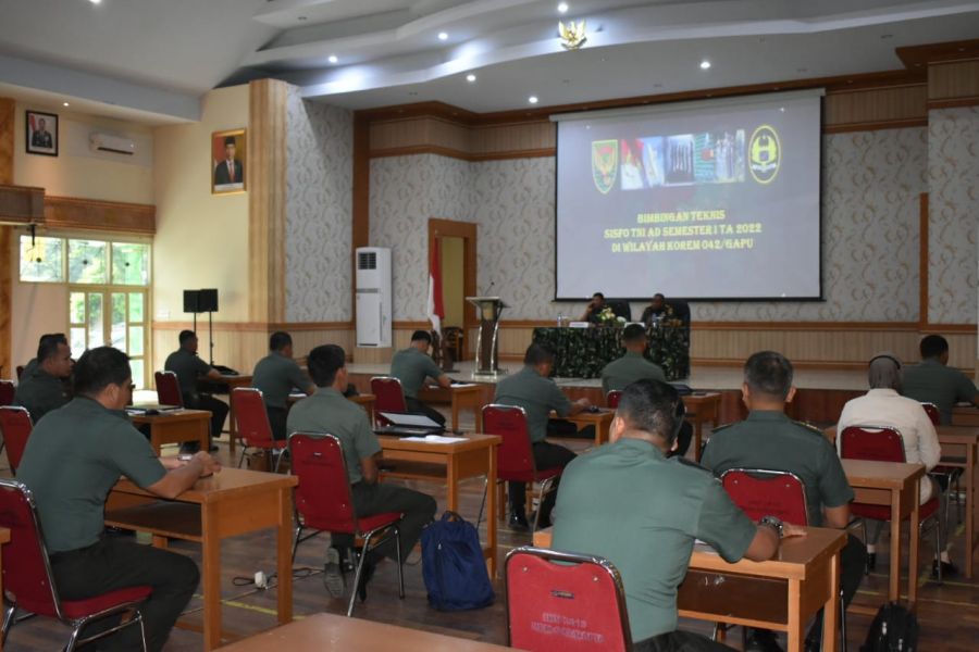 Korem 042/Gapu Gelar Bimtek Sisfo TNI AD Semester 1 Tahun 2022