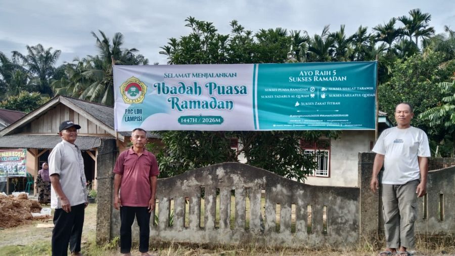 LDII Tanjabbar Pasang Spanduk Sambut Ramadan 1447 H