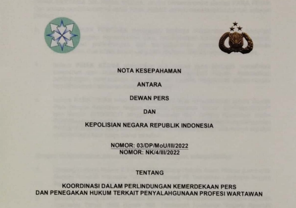 Lindungi Profesi Wartawan, Dewan Pers dan Polri Tandatangani MoU