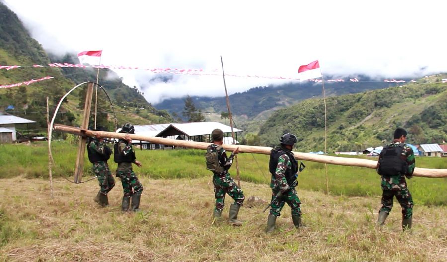 Masyarkat dan Satgas Yonif Raider 321/GT Siapkan Acara Lomba HUT RI