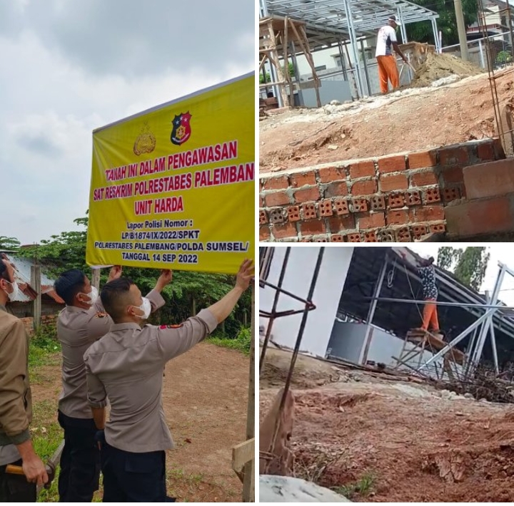 Oknum Mafia Tanah Tak Hiraukan Surat Himbauan dan Baliho Polrestabes Palembang 