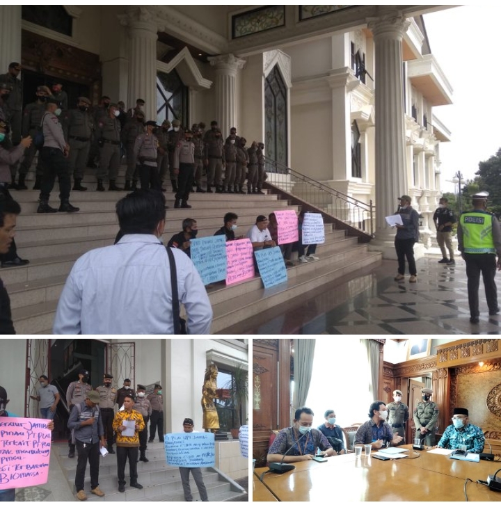 Ormas dan LSM Demo Pemutusan Kontrak PT. PLN ke Kantor DPRD dan Kantor Gubernur