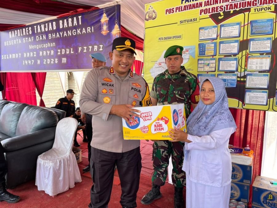 Pastikan Jalur Lintas Timur Aman, Kapolres Tanjab Barat Tinjau Kesiapan Posyan Ops Ketupat 2026