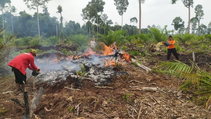 Patroli Karhutla Senkom Temukan Titik Api di HLG Sungai Bram Itam