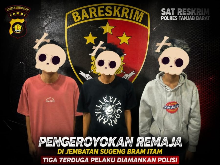 Pengeroyokan Remaja di Jembatan Sugeng Bram Itam, Tiga Terduga Pelaku Diamankan Polisi
