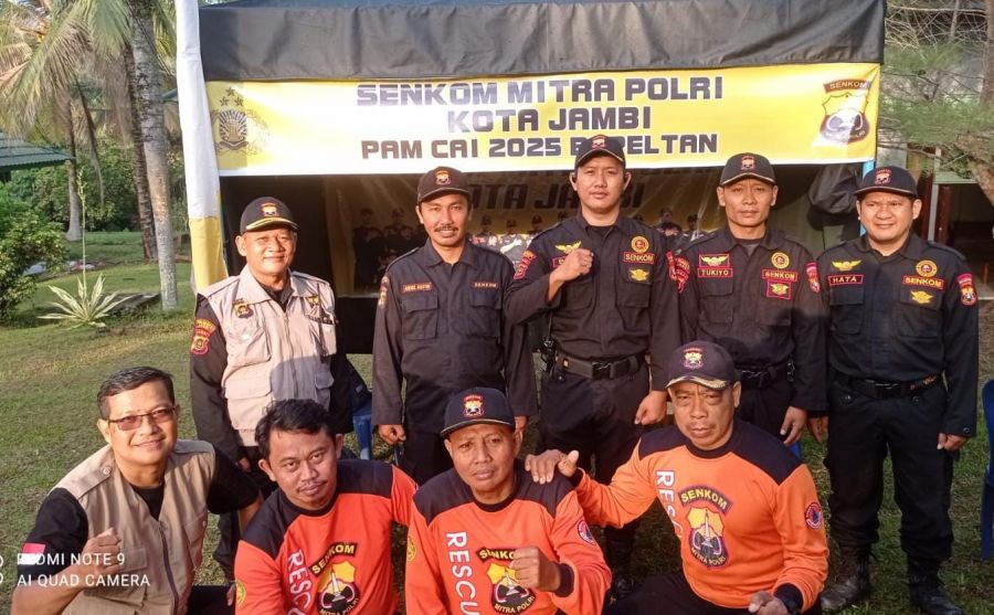 Pergantian Shift Jaga Pos Pam Senkom di Perkemahan CAI ke-46 Jambi Berlangsung Tertib dan Disiplin