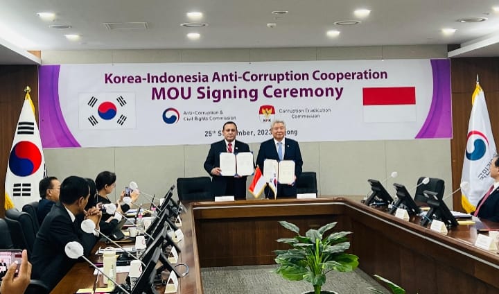 Perkuat Kerja Sama Pemberantasan Korupsi, KPK Teken MoU dengan ACRC Korsel