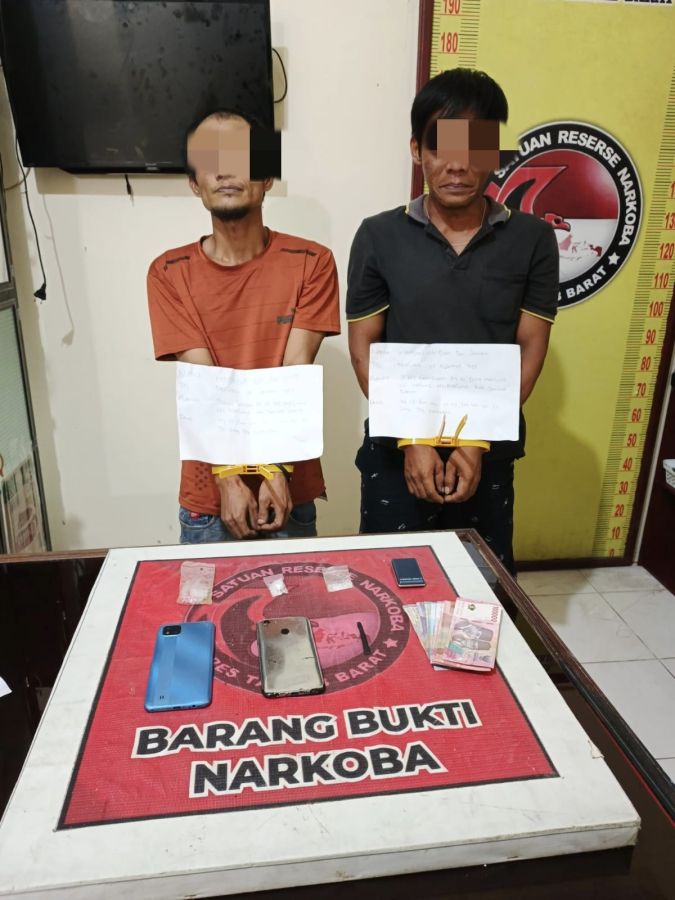 Polres Tanjab Barat Gagalkan Peredaran Sabu, Amankan Dua Pelaku dan 3,46 Gram Barang Bukti