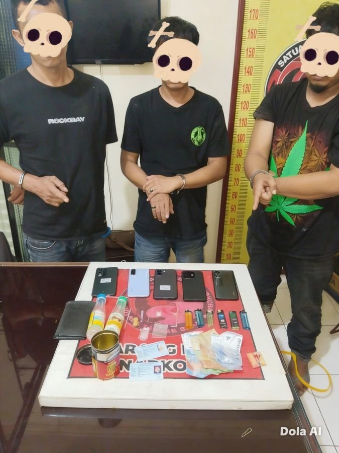 Polres Tanjab Barat Gulung Jaringan Narkoba di Betara, Empat Tersangka dan Barang Bukti Diamankan