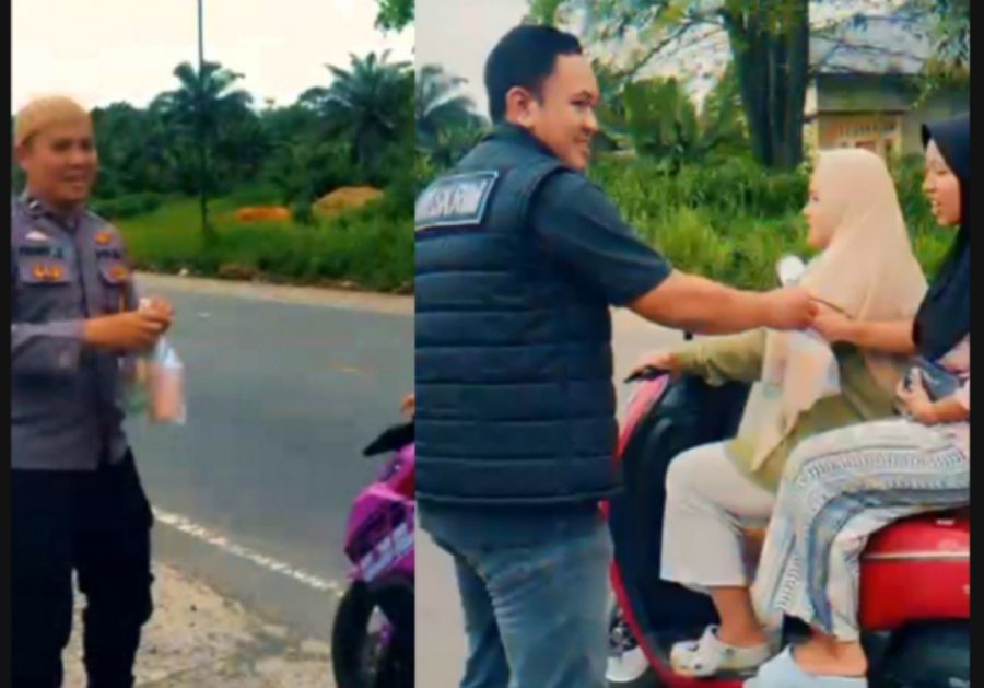 Polsek Tungkal Ulu Bagikan Takjil untuk Warga di Bulan Ramadhan