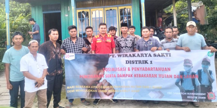 PT. Wirakarya Sakti lakukan sosialisasi penyadartahuan pencegahan Karhutla di Desa Pematang Buluh