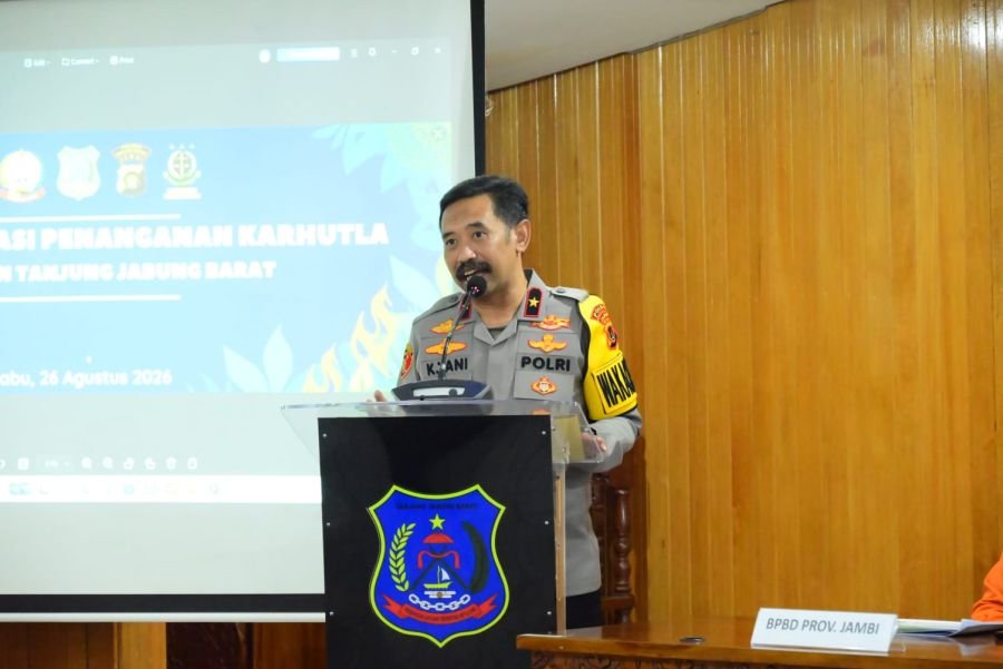 Rakor Penanganan Karhutla Tanjab Barat, Wakapolda Jambi Perkuat Sinergi dan Kesiapsiagaan