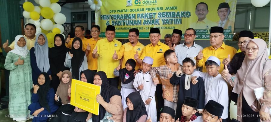 Rayakan HUT ke-61, Golkar Jambi Hadir untuk Rakyat: Bagi Sembako dan Santuni Anak Yatim