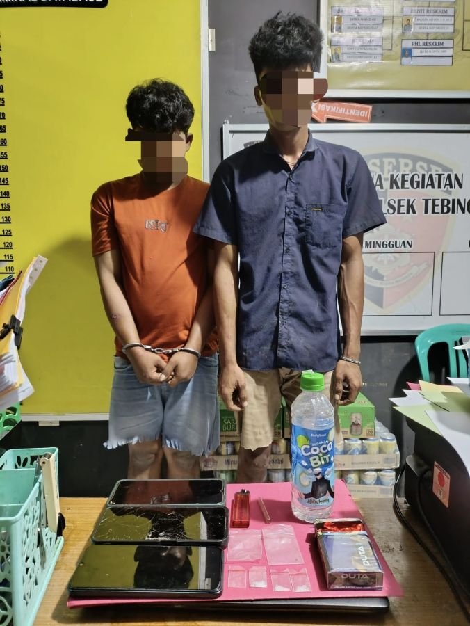 Sat Resnarkoba dan Polsek Tebing Tinggi Ringkus Dua Penyalahgunaan Narkiba jenis Shabu2