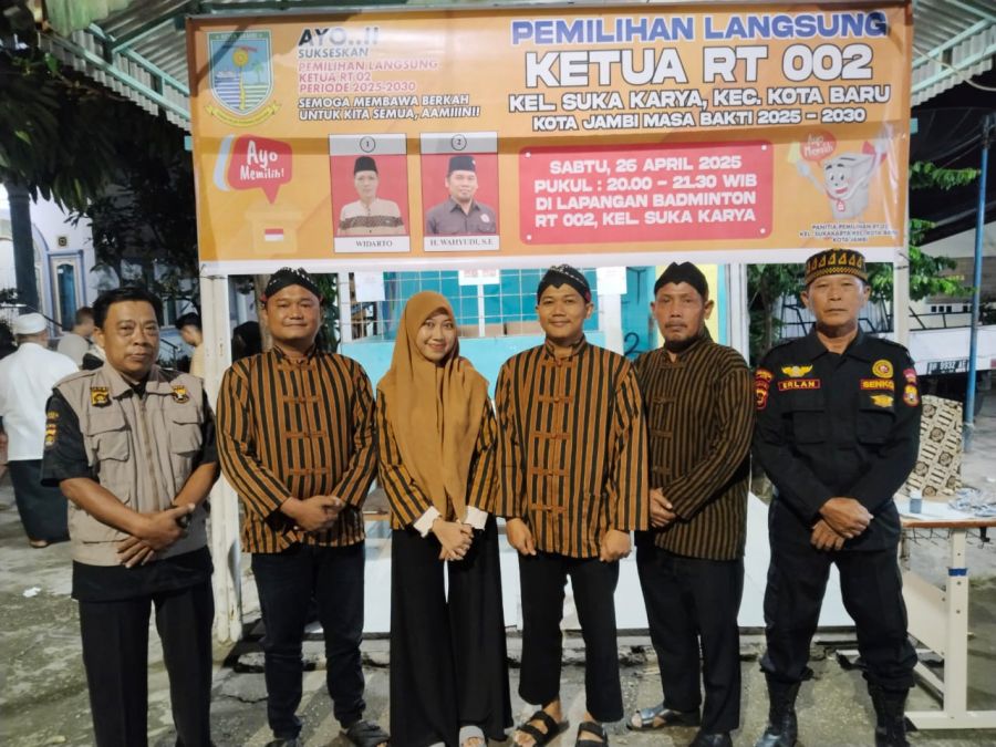 Senkom Mitra Polri Kawal Ketertiban Pilkate RT Serentak di Sukakarya, Kota Jambi