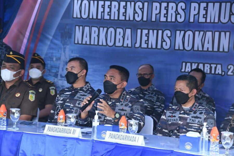 TNI AL Musnahkan Barang Bukti 179 Kg Narkoba Jenis Kokain Senilai 1,25 Triliun