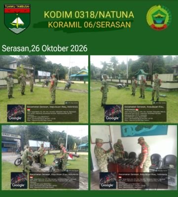 Kegiatan  koramil 06/Serasan Dpp Serka Hendry  Melaksankaan Apel Pagi Stanby  Siaga III Dalam Rangka